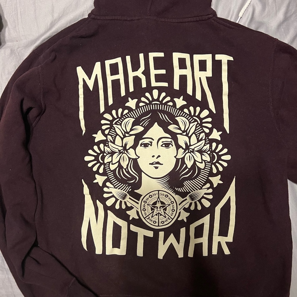 Obey make art not war hoodie